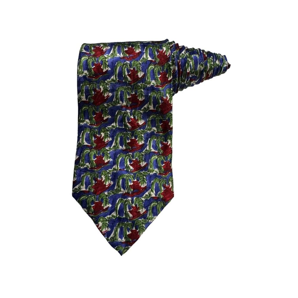 J Garcia In The Park Vintage Novelty Necktie 100% Silk